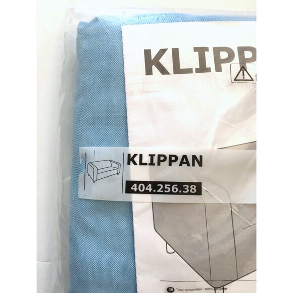IKEA Klippan 2-Seat Sofa COVER Vissle Light Blue Sky Loveseat Slipcover NEW - Picture 3 of 4